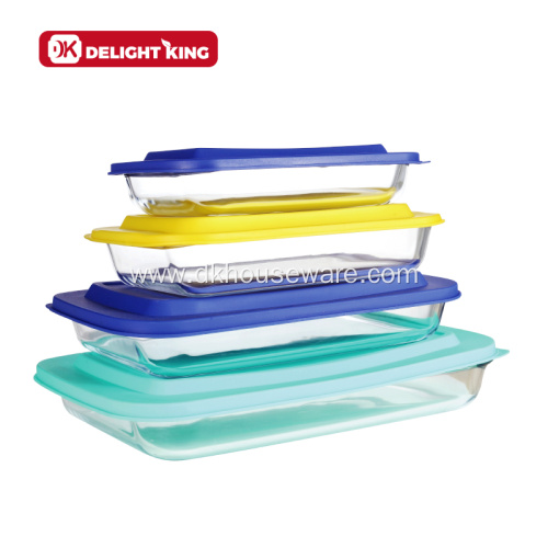 Oven Safe Glass Bakeware with plastic Lid